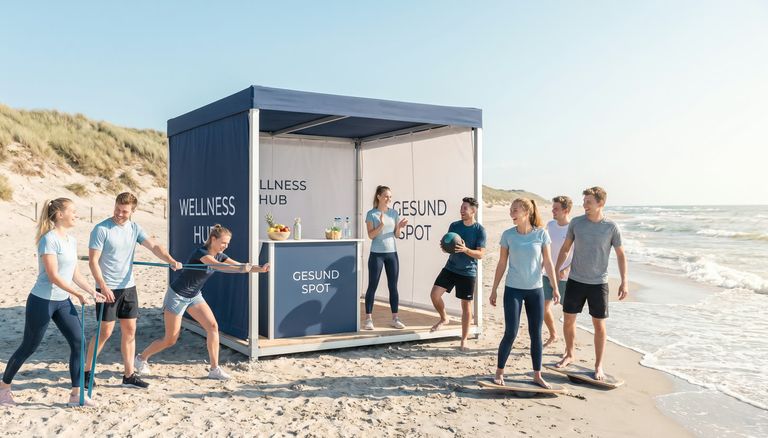 IPN-Beachtour am Meer, Menschen in Bewegung am Strand